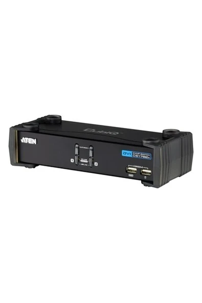 2 port'lu USB 2.0 DVI KVMP™ Switch + 2 port'lu USB (2.0) Hub, Masaüstü Tip, KVM bağlantı kablosu ürün beraberinde gelmektedir ürün görseli 1