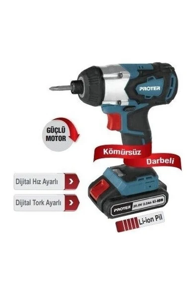 Proter Pst 360T 20V 2 Ah/lion 350N Tork Darb.k.süz Proter ürün görseli 1