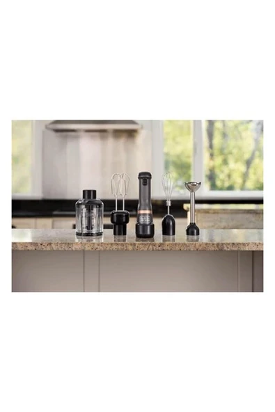 + Decker BCKM1014KG-QW Kitchen Wand 4 Parça Şarjlı, Kablosuz El Blender Seti, Gri ürün görseli 1