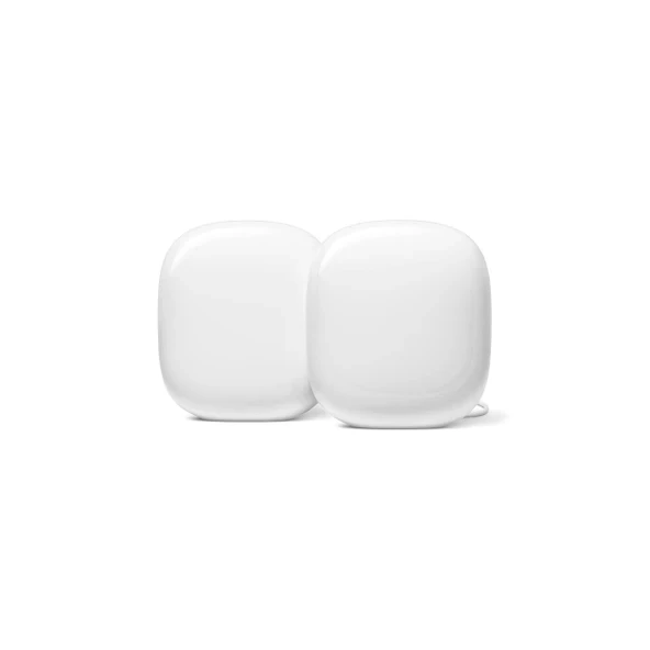 Google Nest WiFi Pro - Wi-Fi 6E - Yüksek Hız ve Tüm Evi Kapsama Özelliğine Sahip Güvenilir Ev Wi-Fi Sistemi - Mesh Yönlendirici - 2 Paket - Kar ürün görseli 1