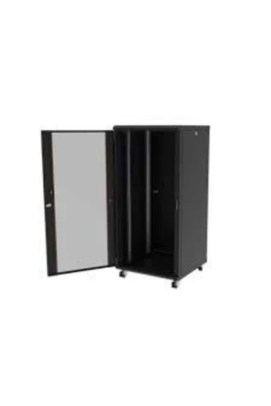 16U 600x800mm Dikili Tip Siyah Kabinet Agena AG-AN16U6080S1 Cam Kapak ürün görseli 1