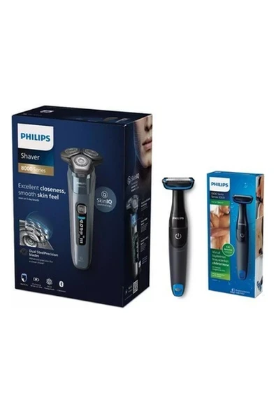 Philips Shaver Series 8000 S8692/35 Aquatouch Islak Kuru Tıraş Makinesi + BG1024 Vücut Tıraş Makinesi Seti ürün görseli 1