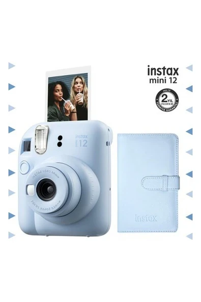 Instax Mini 12 Mavi Fotoğraf Makinesi ve 96'lı Laporta Albüm Seti ürün görseli 1