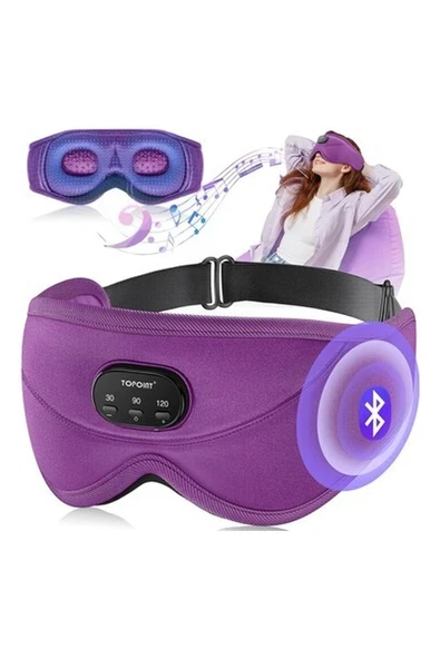 Topoınt Uyku Kulaklıkları Bluetooth 3D Uyku Maskesi - Mor ürün görseli 1