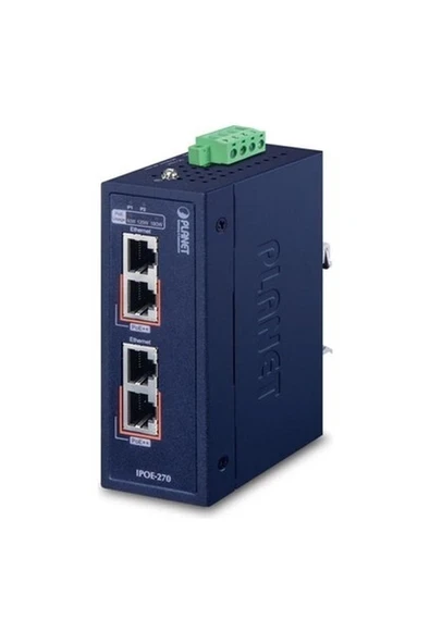 Planet PL-IPOE-270 2 x 10/100/1G/2.5G/5GBASE-T 1 Pot Data 1 Port Poe Giriş Çıkışlı Poe Injector ürün görseli 1