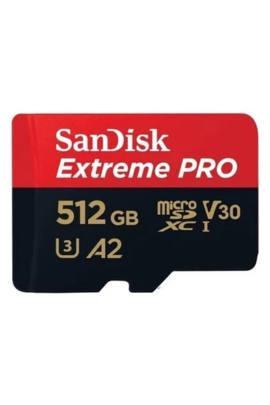 512 GB Extreme Pro Microsdxc Kart + Sd Adaptörü + Rescuepro Deluxe, 200 Mb/sn'ye Kadar, A2 Uygulama Performansı, Uhs-I, Sınıf 10, U3, V30 ile ürün görseli 1