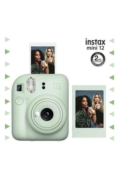 Instax Mini 12 Yeşil Fotoğraf Makinesi ve Fotoğraf Çerçeve Seti ürün görseli 1