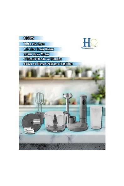Harlem HBS-1830 Multı Star Blender Seti 8 In 1 ürün görseli 1