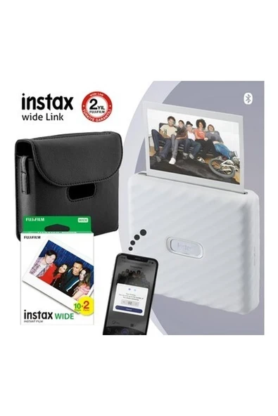 Instax Wide Link Beyaz Akıllı Yazıcı ve Çantalı Hediye Seti 4 ürün görseli 1
