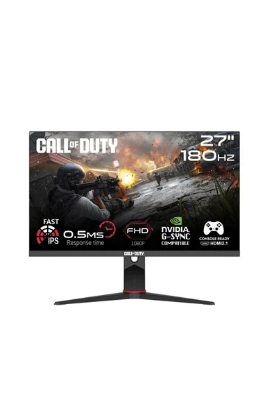 GAMEON CALL OF DUTY 27" FHD 180HZ, 0,5MS, PİVOT, FAST IPS, HDMI 2.1, PS5 UYUMLU SİYAH OYUNCU MONİTÖRÜ ürün görseli 1