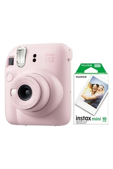 Instax Mini 12 Pembe Fotoğraf Makinesi ve 10'lu Mini Film ürün görseli 1