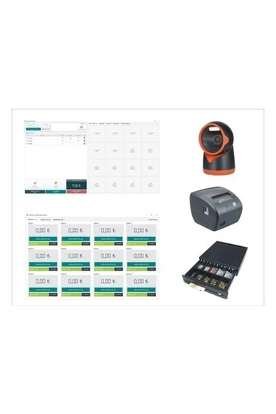 Checkwork Yazılım (Paket4) + Masaüstü Okuyucu + 80M Termal Fiş Yazıcı + 5 Gözlü Para Çekmecesi Cafe ve Restoran Adisyon Sistemi ürün görseli 1
