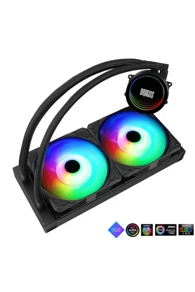 Dragos Vortex V-240 ARGB Kumandalı 240mm İşlemci Sıvı Soğutma ürün görseli 1