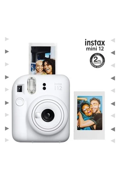 Instax Mini 12 Beyaz Fotoğraf Makinesi ve Fotoğraf Çerçeve Seti ürün görseli 1