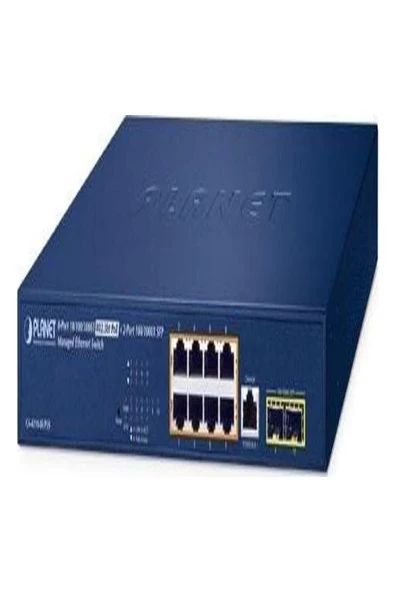 Planet Yönetilebilir Ethernet Switch (Managed Ethernet Switch)8-Port 10/100/1000T 802.3BT Poe++ Injector Port ürün görseli 1