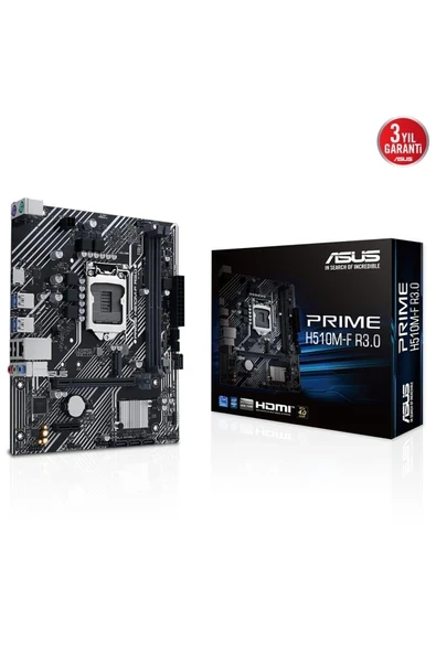Asus Prime H510M-F R3.0 Intel H470 LGA1200 Ddr4 3200 HDMI M2 Anakart ürün görseli 1