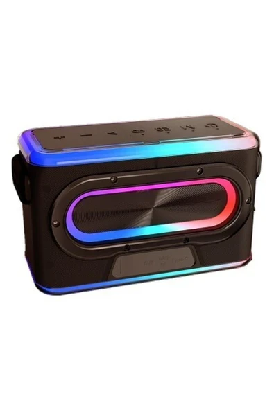 Lenyes S834 Rgb LED Işıklı Bluetooth Speaker Hoparlör ve Karaoke Bluetooth Mikrofon Siyah ürün görseli 1