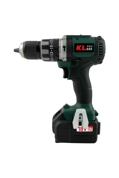 KL Pro  18VOLT/5.0AH Li-Ion Çift Akülü Kömürsüz Profesyonel Darbeli Matkap KLDM18BH-50 ürün görseli 1