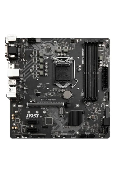 MSI B365M PRO-VDH SOKET 1151 DDR4 2666 DVI VGA HDMI M.2 USB3.1 COM+LPT mATX WIN7 WIN10 Anakart ürün görseli 1
