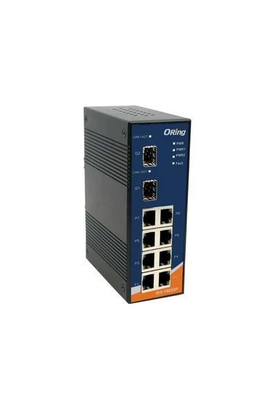 Rugged 8x 10/100TX (RJ-45) + 2x 1000FX (SFP) ürün görseli 1