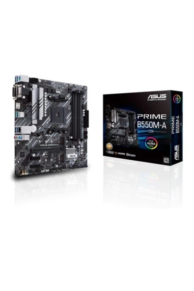 Asus Prıme B550M-A/Csm Amd B550 Am4 DDR4 4400 Hdmı Dvı Vga Çift M2 Usb3.2 Argb Matx (Prıme B550M-A/Csm) Anakart ürün görseli 1