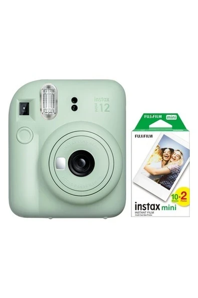 Instax Mini 12 Yeşil Fotoğraf Makinesi ve 20'li Mini Film ürün görseli 1