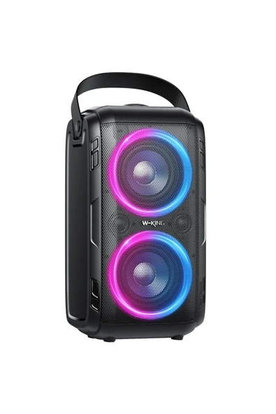 W-Kıng T9-2 Bluetooth Hoparlör 180W Partybox 24S Dinleme Işıklı Ipx5 Kablosuz Stereo Tws Ses Bombası Siyah ürün görseli 1