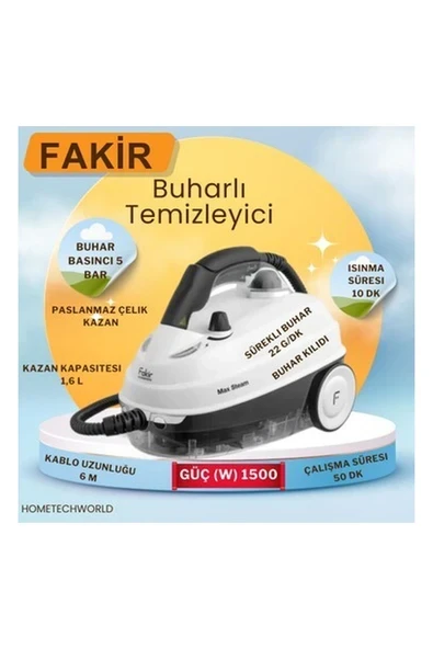 Fakır Özel Cam Temizleme Aparatı ile Buharlı Temizleyici ürün görseli 1