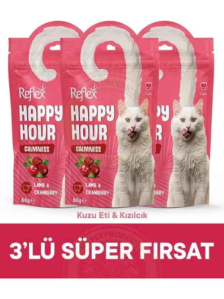 Reflex Happy Hour Calmness -Sakinleşmeyi Destekleyici Kedi Ödül Maması Seti 3 - 60 gr ürün görseli 1