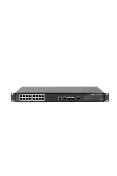 PFS4218-16ET-240-V2, 16 Port, MegaBit, PoE 240W, 2 Port GigaBit Uplink, 2 Port GigaBit Combo S ürün görseli 1