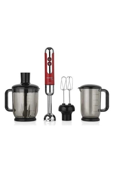 Korkmaz A447-10 Mia Mega Kırmızı / Krom Blender Set ürün görseli 1