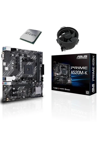 Prime A520m-k Ddr4 4600mhz Matx Anakart - Amd Ryzen 5 5500 Am4 Işlemci Tray - Amd Fan Set ürün görseli 1