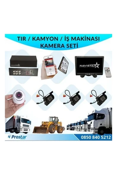Navistar Tır Kamyon Iş Makinası Için Uzaktan Izlemeli 4 Kameralı 3 ürün görseli 1