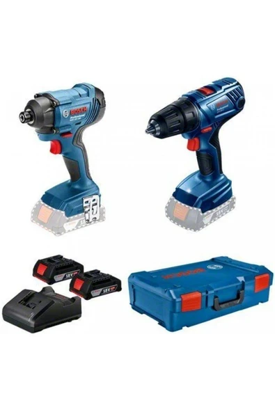 Bosch GSR 180 Li Akülü Vidalama + GDR 18v-160 Somun Sıkma 2.0Ah Çift Akülü Set – 0615990M8J ürün görseli 1