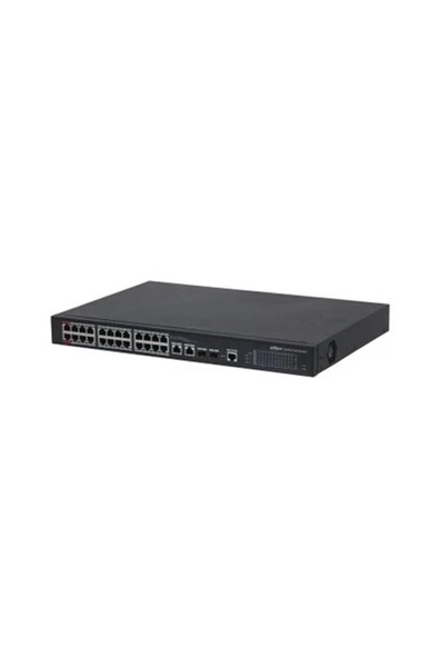 DH-PFS4226-24ET-240-V3 24 Port Poe 10/100 2x Sfp Port 2 Port 100/1000 Uplink Rack Mount 240W H ürün görseli 1