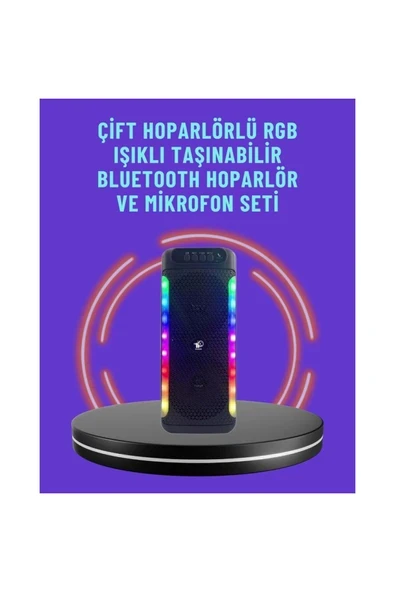 Ev ve Dış Mekan Kullanımına Uygun RGB Işıklı Hoparlör ürün görseli 1