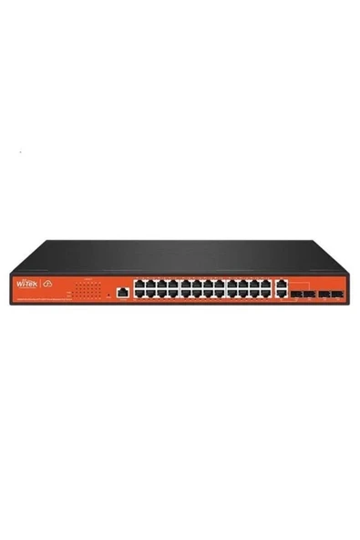 WI-TEK 24port 370w FULL PoE WI-PCMS328GF GIGABIT 4X SFP Yönetilebilir Switch ürün görseli 1