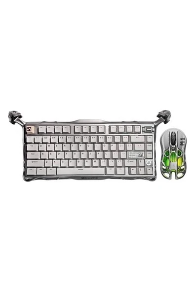 Gravastar Mercury K1 Pro+M1 Pro Kablosuz Rgb Işıklı Mekanik Q Gaming Klavye ve Optik Mouse Seti, Gri ürün görseli 1