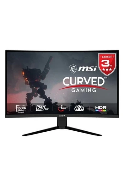 MSI 31.5" G32C4X 1920x1080 (FHD) CURVE 1500R VA 250HZ 1MS FREESYNC PREMIUM  GAMING MONITOR ürün görseli 1