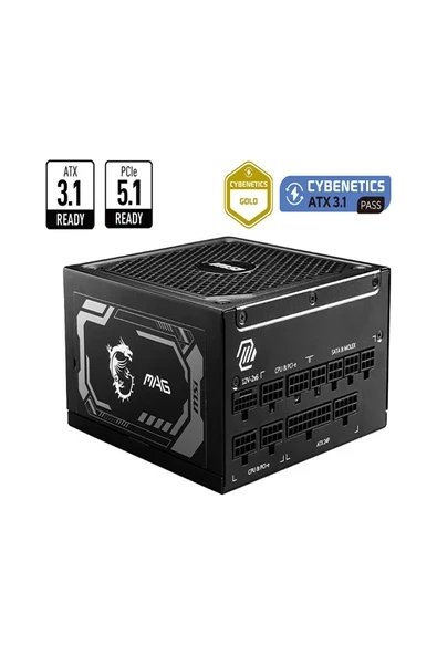MSI MAG A1250GL PCIE5 1250W 80+ Gold PCIe5.0 Tam Modüler Güç Kaynağı ürün görseli 1