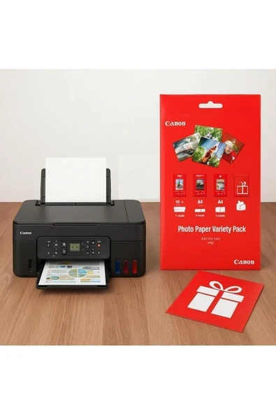 Pixma G3470 Wifi Mürekkep Püskürtmeli Renkli Çok Fonksiyonlu Yazıcı + Fotoğraf Kağıdı Hedi ürün görseli 1