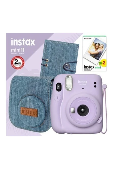 Instax Mini 11 Lila Fotoğraf Makinesi ve Jean Aksesuarlı Seti 1 ürün görseli 1