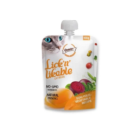Gnawlers Yumurta Sarısı ve Sebzeli Krema Kedi Ödül Maması 100gr ürün görseli 1
