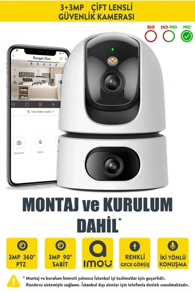 Güvenlik Kamerası Bebek Kamerası Montaj Kurulum Dahil ürün görseli 1
