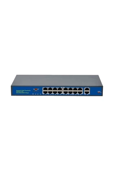 Tektra TKS-1620GBL-A 16 Port Poe + 2 Uplink Switch ürün görseli 1