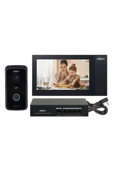 Dahua KTP02 7" Tft LCD Dokunmatik Ekran Çok Yönlü Mikrofon Villa Tipi Ip Intercom Kiti ürün görseli 1