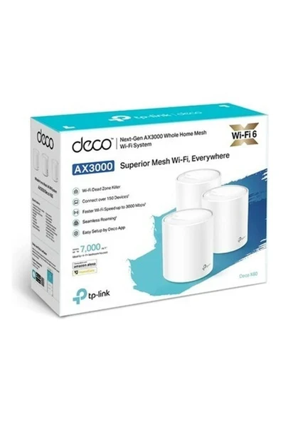 TP-Link DECO X60 AX3000 MESH EV WI-FI 6 SİSTEMİ (ÜÇLÜ) ürün görseli 1