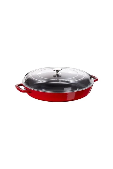 Staub Cam Kapaklı Döküm Tencere 26 cm Kiraz ürün görseli 1