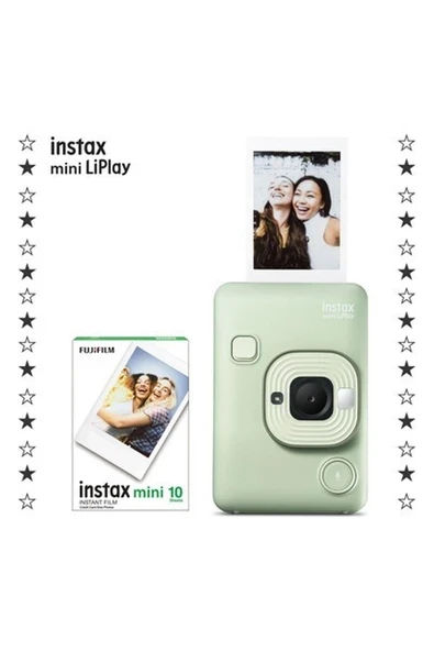 Instax Mini Liplay Hybrid Matcha Green Fotoğraf Makinesi ve 10'lu Film ürün görseli 1