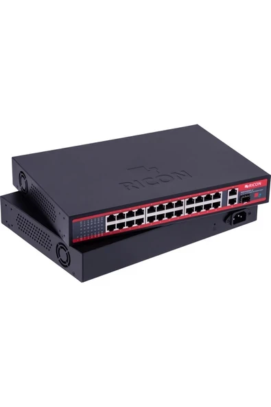 Ricon RSB243GEP+U 24 Port Power Over Ethernet Unmanaged Switch ürün görseli 1